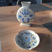 Wazon i popielniczka porcelana LUBIANA z okresu PRL