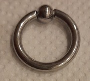 Kółko kolczyk z kulką do piercingu tytan grubość pręta 3 mm