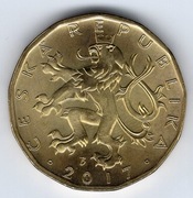 20 koron, 2017. Stal pokryta mosiądzem. Czechy. Republika Czeska. 