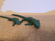 Ruchoma jaszczurka zielona figurka zabawka 26cm i 20cm - 2 sztuki 