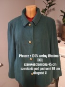 Płaszcz w pięknym kolorze butelkowej zieleni. Wełna Woolmark. 