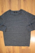 Sweter Jack and Jones r. XL szary okrągły dekolt bawełna cienki 