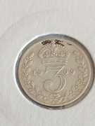 Wielka Brytania 3 pence-3 pensy 1909