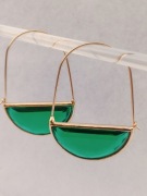 Kolczyki kryształowe zielony ciemny