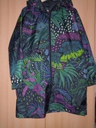 Parka damska kaptur czarna kolorowe paprocie MEDICINE XXL 