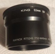 Raynox RT5249 F52 M49  adapter + filtr King 52mm UV