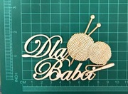 Scrapek napis Dla Babci z wełną i drutami  nr 349
