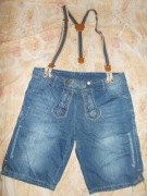 Spodnie bawarskie z szelkami jeans męs. r.3XL