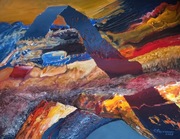 Abstrakcja, olej, Ryszard Piątkowski, 90x70 cm