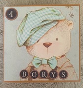 Kartka urodzinowa ręcznie robiona miś dowolne im