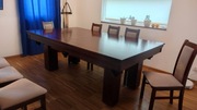 Stół bilardowy Grand lite drewno + blat jadalniany + 8x krzesło jak nowe!