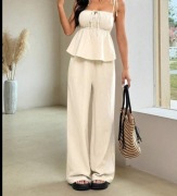 Super letni komplet spodnie i bluzeczka na ramiączkach 