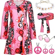 Zestaw kostium Przebranie hipisowskie z lat 70. dla kobiet M