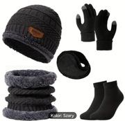 Nowy zestaw czapka komin rękawiczki nauszniki skarpety 