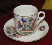 Oryginalna filiżanka do kawy i spodek z I wojny światowej 1914-1919