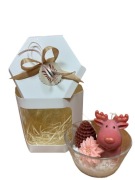 Świąteczna świeca sojowa z reniferem 