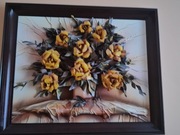 Obraz ze skóry - słoneczniki 