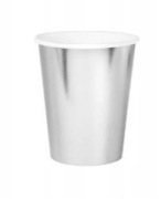 Kubeczki papierowe jednorazowe srebrne 10 szt