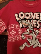 Czerwony męski sweter Looney Tunes r. L świąteczny