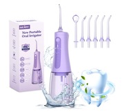 Irygator do jamy ustnej Sejoy bezprzewodowy USB 6końcówek 350ML FIOLETOWY