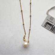 Ania Kruk naszyjnik z kuleczkami i perłą srebro pozłacane