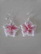 Kolczyki na szydełku kwiaty jabłoni 