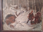 Obraz "Polowanie na niedźwiedzia” Mieczysław Rakowski (1877-1947)