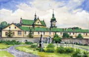 Obraz Akwarela - Czerna, Klasztor Karmelitów