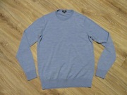 UNIQLO męski niebieski sweter lekki 100% wełna _ S