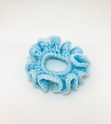 Scrunchie Gumka na szydełku Handmade błękitna