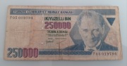 Turcja, 250 000 lirów tureckich, Banknot Kolekcjonerski