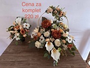 Kompozycja stroik komplet wiązanka kwiaty na cmentarz nagrobna wielkanocna