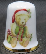 Naparstek Kolekcjonerski Porcelanowy świąteczny miś
