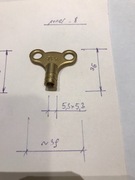 Kluczyk mosiężny brytyjski TPK zegara budzika chodzika 5,3x5,3 mm