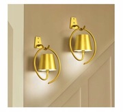 Kinkiet ścienny lampa LED przenośna akumulatorowa USB jasnozłoty kolor 2szt