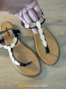 Nowe Sandały damskie czarne 39 złote blaszki 