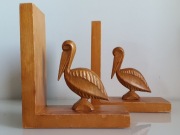 Stare, niemieckie podpórki z pelikanami w stylu art deco