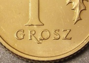 1 gr 2023 r. DESTRUKT.. "GROSZY" Z NAROŚLĄ, NAROŚL PRZY RANCIE, MENNICZA