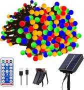 Solarne Lampki LED 300 LED z Pilotem, 32m, IP65, 8 Trybów, Multikolorowe