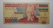 Stary banknot Turcja Milion Lir tureckich