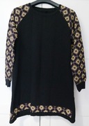 Sukienka tunika dresowa ciepła folklor wzór bonprix