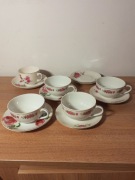 Filiżanki I spodki z czasów PRL Chińska porcelana zestaw