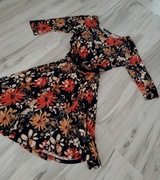 **WIOSNA**wygodna elegancka sukienka pasek z czarnego lakieru L/40