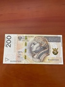 Banknoty 200 zł numer 997 policja