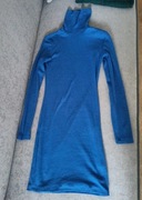 Niebieska sukienka mini z golfem tuba ołówkowa chabrowa Sinsay xs