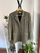 Szara marynarka w kratkę L 40 capsule wardrobe vintage