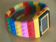 Zegarek klocki LEGO elektroniczny cyfrowy dzieci ramka czarno-żółta