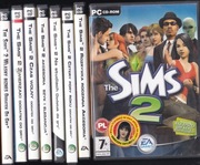 The Sims 2 - ZESTAW . Podstawa + 7 Dodatków .