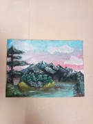  Obraz Akrylowy "Podwieczorek Gór ", 18 x 24