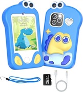 Zabawka dla dzieci telefon dotykowy z aparatem 2,8 cala niebieski 32GB